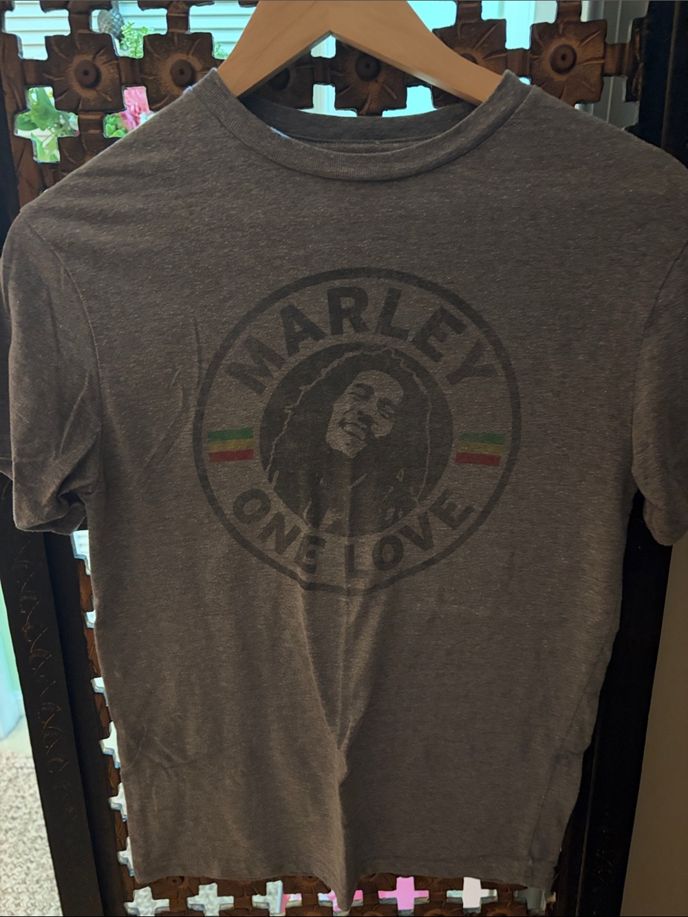 Marley One Love womens Heather Gray Graphic T-Shirt